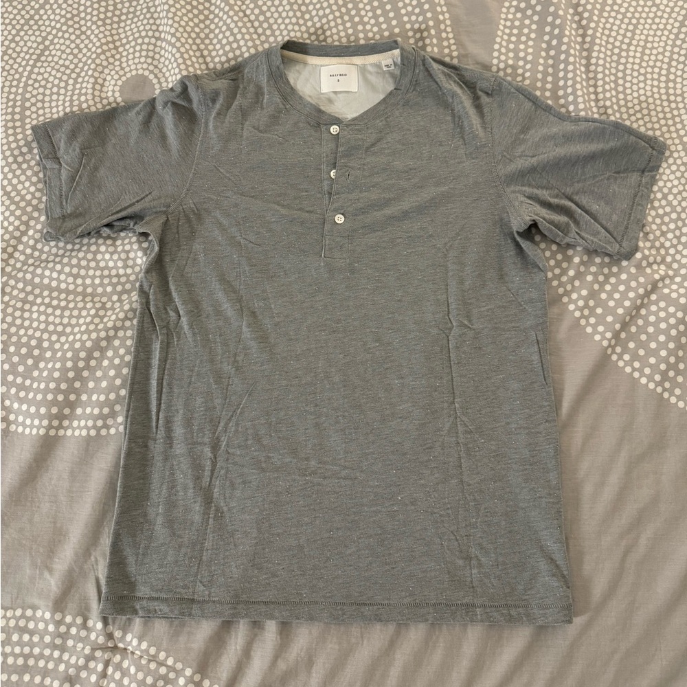 Billy Reid henley short sleeve grey